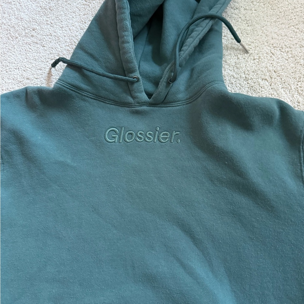 Glossier Limited Edition Sage green Hoodie, size XS